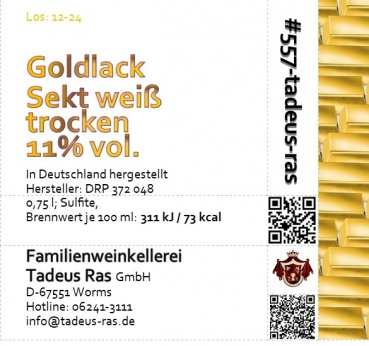 Ras Goldlack Sekt weiß trocken